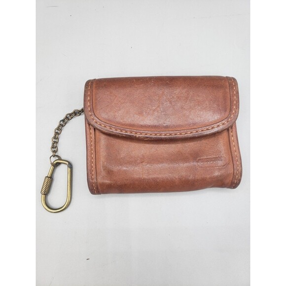 Coach Vintage Brown Leather Wallet & Key Case Multifunction ID Coin Pouch - Picture 1 of 15